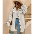 thumbnail image 5 of Women's Teddy Fleece Coat-Plush Oversized Long Cardigan, Cozy Winter Fuzzy Outwear for Casual Style Milky White XL, 5 of 9