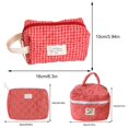 thumbnail image 2 of Bolsa de maquillaje a cuadros de 3 uds bolsa de almacenamiento organizadora de maquillaje de gran capacidad para mujer, 2 of 9