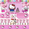 thumbnail image 2 of Plato de decoración para fiesta de cumpleaños de Hello Kitty rosa, vajilla desechable, fondo, globo, baby shower, juguete para niñas, regalo, suministros para fiesta, 2 of 5