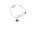 thumbnail image 2 of Delight Jewelry Silvertone Crystal Orange Spinner - Rose Goldtone Leaf Delicate Bracelet, 6.25+1.75", 2 of 4