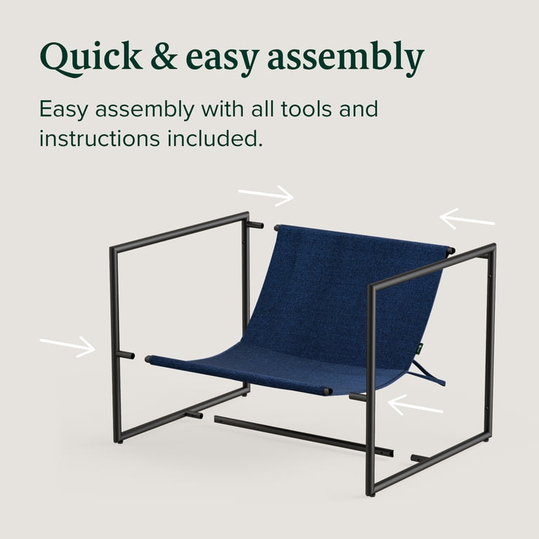 Zinus Aidan Metal Framed Sling Chair, Navy photo 4