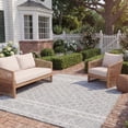 thumbnail image 3 of SAFAVIEH Courtyard Joyce Geometric Indoor/Outdoor Area Rug, Light Grey/Dark Grey, 6'7" x 6'7" Square, 3 of 12