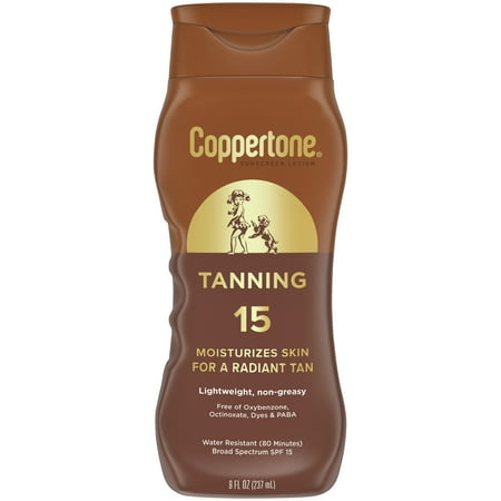Coppertone Tanning Sunscreen Lotion  Broad Spectrum SPF 15 Sunscreen  8 fl oz