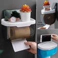 thumbnail image 2 of Toilet Paper Holder, Toilet Tissue Storage Box,Multifunction Toilet Paper Dispenser No Punching Storage Rack Roll Tissue Box(All Black), 2 of 5