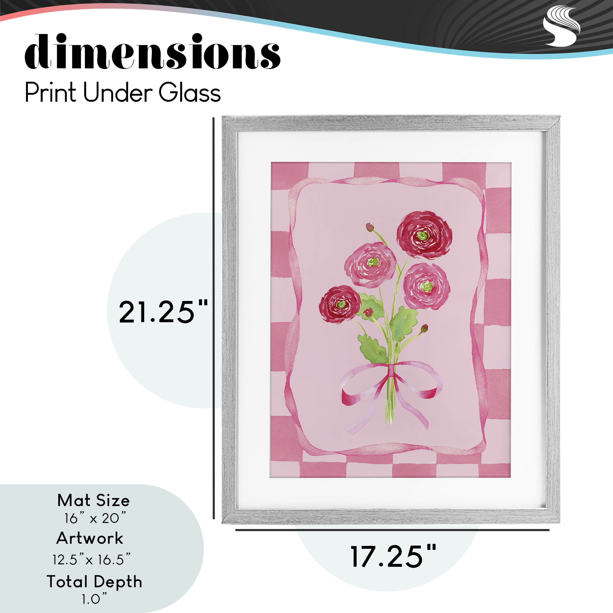 Pretty And Sweet Ranunculus Gray Framed Print Under Glass, design by Nina Jacobs