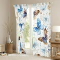 thumbnail image 3 of Homewish Kawaii Blue Butterfly Black Out Curtains, Fashion Watercolor Curtains Pack of 2 (42x63 Each), Teens Kids Girls Female Bedroom Curtains, Black Out Curtains Decor, 3 of 6