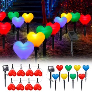 MTBLYS L'amour solaire lumières extérieur décoratif led 8 Lumières multicolores 1 Panneau solaire inclus Éclairage de la promenade du jardin de Courtyard