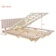 thumbnail image 2 of Harper & Bright Designs Queen Size Lift Up Floating Bed Frame with LED Light and USB Port, Velvet Upholstered Queen Hydrualic Platform Bed with Headboard, Pink, 2 of 14