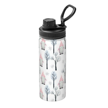 

Uemuo Pink oldman Winter Forest 18OZ Insulated Kettle Sports Water Bottle Stainless Steel Kettle Vacuum Insulated Flask Flip Lid Travel Mug