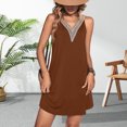 thumbnail image 1 of Vestido Vestido elegante de verano Vestido de chaleco con cuello en V de moda para cóctel (Marrón L) Cgtredaw Marrón T L para Mujer, 1 of 6