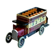 7" Vibrant Unique Collectible Tin Toy Bus Figure