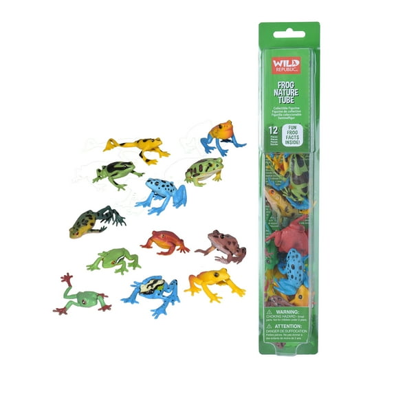 Wild Republic Nature Tube Frog Figurines, 12 Pieces