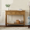 thumbnail image 2 of Dtwnek Console Table with 2 Drawers and Bottom Shelf, Brown, 2 of 9