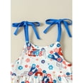 thumbnail image 4 of Wassery Independence Day Infant Girls Romper 3M 6M 12M 18M 24M 2T 3T Toddler Baby 4th of July Jumpsuit Outfits Flower Letter Print Sleeveless Sling Jumpsuits Summer Bodysuits, 4 of 9