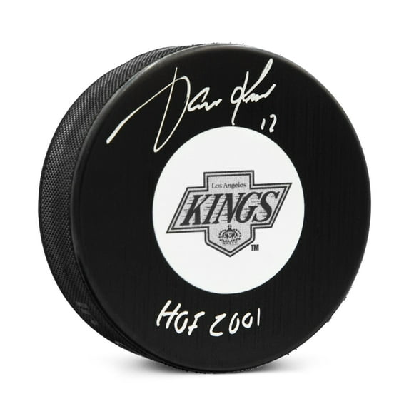 Jari Kurri Signée Los Angeles Kings Logo Rétro avec Note Dehof