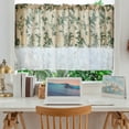 thumbnail image 6 of Vfedsrsge Floral Print Cafe Curtains with Lace Edge - Tiered Window Valance for Kitchen & Bathroom, Light Filtering Polyester, 59x23.6in, 6 of 6