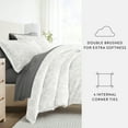 thumbnail image 3 of Noble Linens 8 Piece Patterned Duvet Bedding Bundle, Vines Gray, Queen, 3 of 6