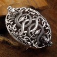 thumbnail image 2 of Unibabe S925 sterling silver double dragon men s retro belt buckle, 2 of 5