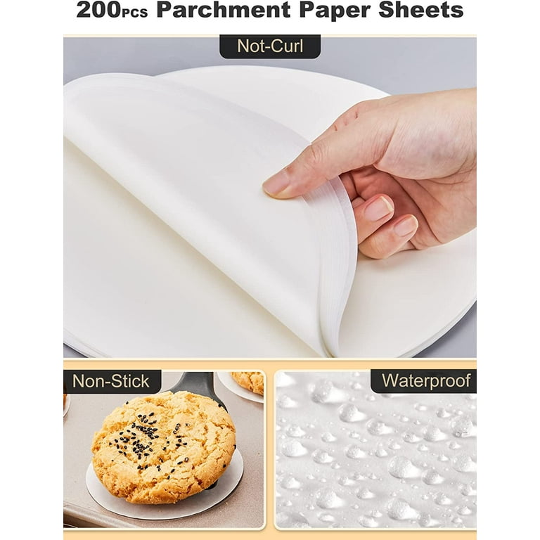 SMARTAKE 200 Pcs White Parchment Paper Baking Sheets Round, 5 Inches  Non-Stick Precut Baking Parchment, Perfect for Baking Grilling Air Fryer  Steaming Bread Cup Cake Cookie and More price in Saudi Arabia