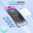 thumbnail image 3 of Cargador Tipo C 20w Carga Rápida Compatible Con 11 12 14 Pro, 3 of 5