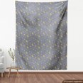 thumbnail image 4 of Ambesonne Yellow and Gray Fabric by the Yard Upholstery, Cartoon Stars Moons, 3 Yards, Pale Orange Purpleblue, 4 of 5