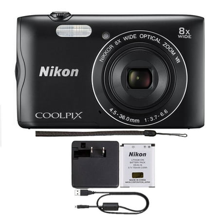 Nikon COOLPIX A300 20.1MP WiFi with NFC Compact Digital Camera Black Walmart.com Nikon COOLPIX A300 20.1MP WiFi with NFC Compact Digital Camera Black Walmart.com