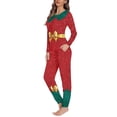 thumbnail image 3 of Renewold Christmas Family Pajamas for Women Plus Size XS Elf Bow Sleepwear Lounge Set 2 Pieces Thermal Home Indoor Nightwear Clothing Fit for Winter Outfits, 3 of 5