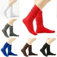 thumbnail image 2 of Milue Autumn Winter Solid Color Socks Personality Middle Length Stockings Keep Warm, 2 of 21