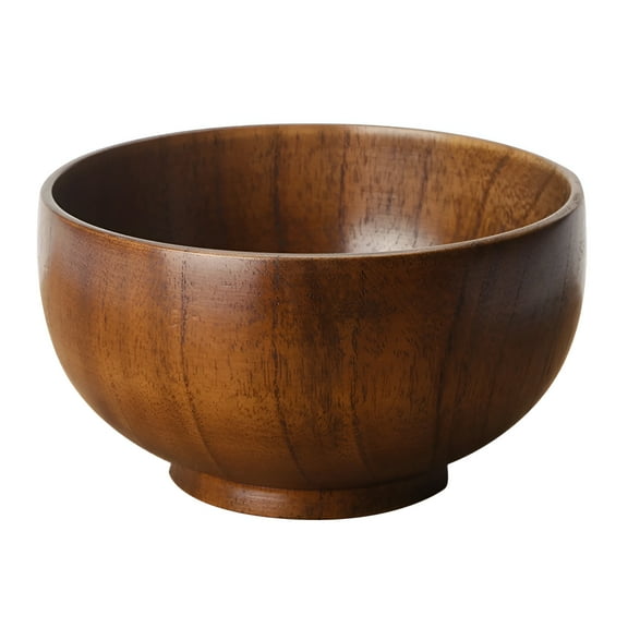 LAMIRO Wood Salad Bowl with Servers Set, Salad Wooden Bowl for Fruits, Salads for Gifts, Salad Mixing Bowl, 3.9" Diameter X 2.6" Height, Single Bowl