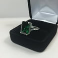 thumbnail image 2 of 8ct Emerald Cut Emerald Ring Sterling Silver Ring Size Trending Holiday Jewelry Gift Lab Grown 14x10mm May Mom Sister, 2 of 3