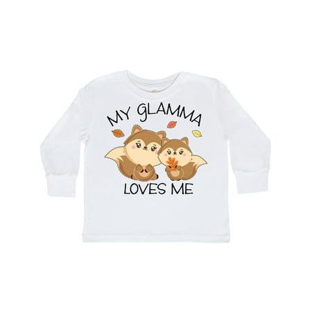 

Inktastic My Glamma Loves Me with Cute Squirrels in Autumn Gift Toddler Boy or Toddler Girl Long Sleeve T-Shirt