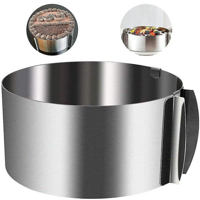Anillo para tarta, anillo redondo de acero inoxidable de 6 a 12 pulgadas para molde para mousse de pastel