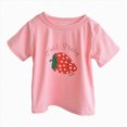thumbnail image 5 of kpoplk Girls Short Sleeve T-Shirts Cute Graphic Tees Tops Summer Basic Tshirts Teen Kids Loose Fit(Pink,4-5 Y), 5 of 5