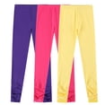 thumbnail image 1 of Bienzoe Lot de 3 Leggings en Coton Extensible Tricoté pour Fille, Taille g7, 1 of 5