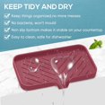 thumbnail image 4 of Kitchen Sink Tray,Sponge Holder for Kitchen Sink Self Draining Kitchen Soap Tray Premium Silicone Soap Holder for Bathroom Kitchen Counter Sink Caddy Organizer for Dish Soap Bottle,Soap Dispenser, 4 of 7