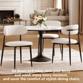 thumbnail image 4 of Leumius Dining Chairs Set of 2,Upholstered Dining Chairs with Curved Backrest, Modern Kitchen & Dining Room Chairs with Metal Leg for Dining Room, Restaurant,Black+Beige, 4 of 10