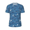 thumbnail image 5 of Wukai Sharks on White Blue Striped Print Men's Short-Sleeved Mesh T-Shirt,Quick-Dry Short Sleeve Workout T-Shirt-Medium, 5 of 8