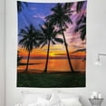 thumbnail image 1 of Tropical Tapestry, Exotic Palm Trees Pattern with Beach and Ocean Sunset in Hawaii Summer Season, Fabric Wall Hanging Decor for Bedroom Living Room Dorm, 5 Sizes, Multicolor, by Ambesonne, 1 of 1