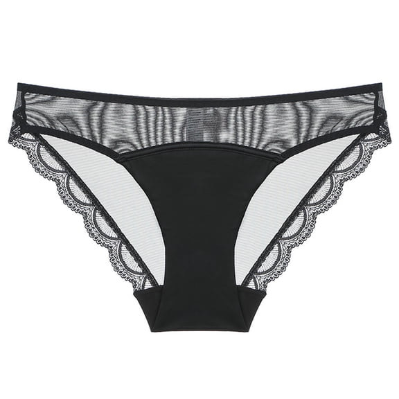 Xucatan Low Rise Mesh Floral Embroidered Panties for Women, Sheer Hip Lifting Ladies Underwear, Breathable Stretchy Elastic Thongs, See Through Feminine Briefs with Cropped Style, Casual Panties Gift