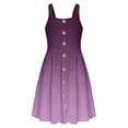 thumbnail image 5 of Girls Summer Dress Tween Dresses Sleeveless Gradient Sundress with Button Front and Pockets Summer Casual A-line Dress for Kids ,Sie:130, 5 of 5