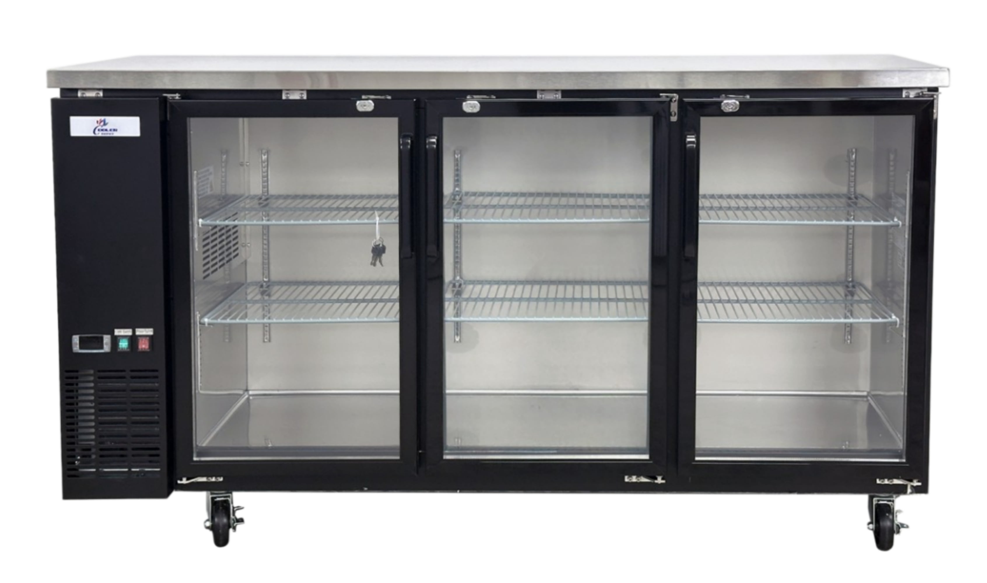 72 in. 3 Glass Door Commercial Back Bar Cooler, 19.6 Cu.Ft ，Beer Fridge, Under Counter Refrigerator