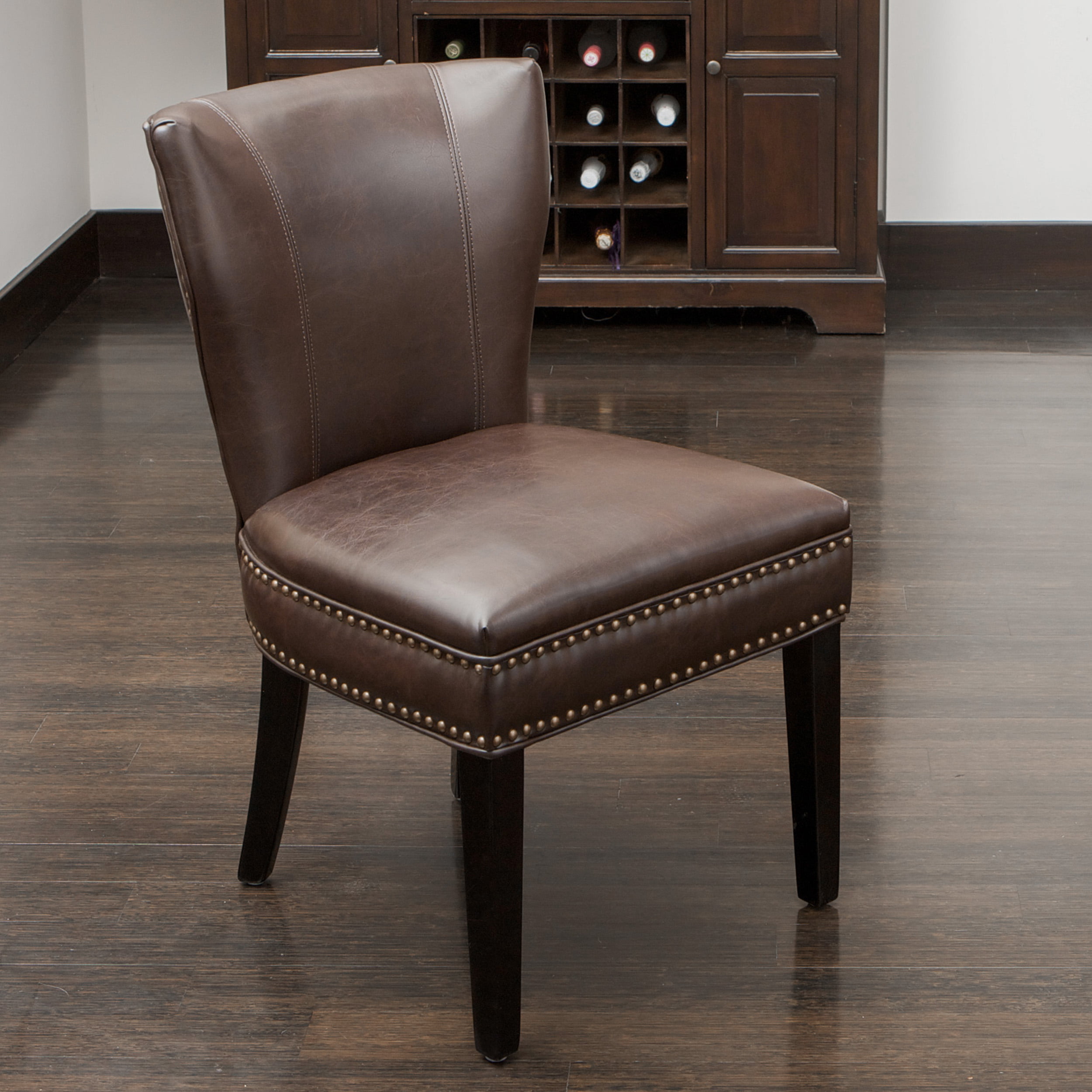 Noble House Jackie Leather Accent Dining Chair Color Brown - Walmart.com
