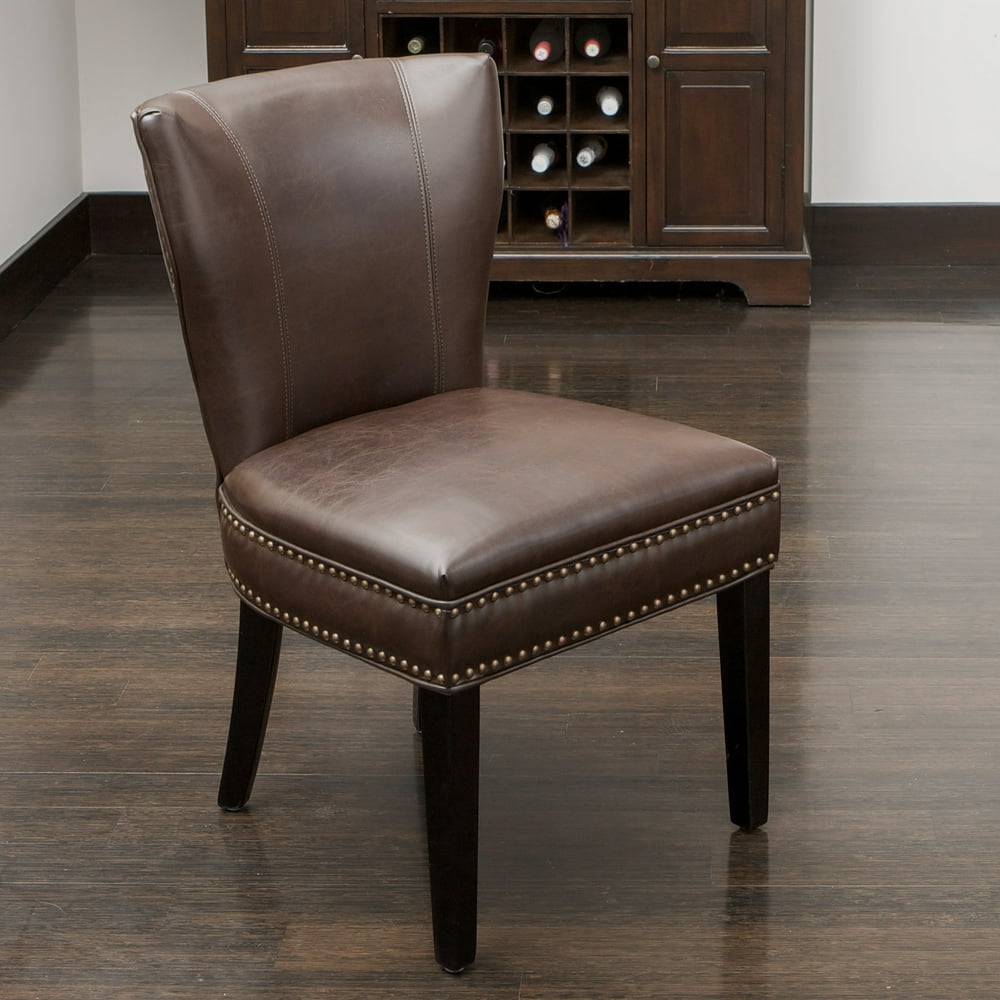 Noble House Jackie Leather Accent Dining Chair Color Brown Walmart