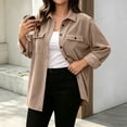 thumbnail image 4 of Women's Cardigan Winter Tops Casual Fashion Solid Color Lapel Button Up To Long Sleeved Top S-2XL, 4 of 7