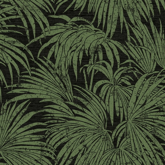 Egypt Sherrod Cassava Palm Black & Green Peel & Stick Wallpaper