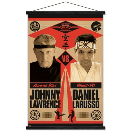 Cobra Kai - Versus Wall Poster with Wooden Magnetic Frame, 22.375" x 34"