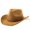 Khaki, variant on Western Cowboy Hat for Men Women Wide Curved Brim with Adjustable Strap Lightweight Cowboy Hat Cowgirl Hat Sun Hat for Outdoor Travel Party