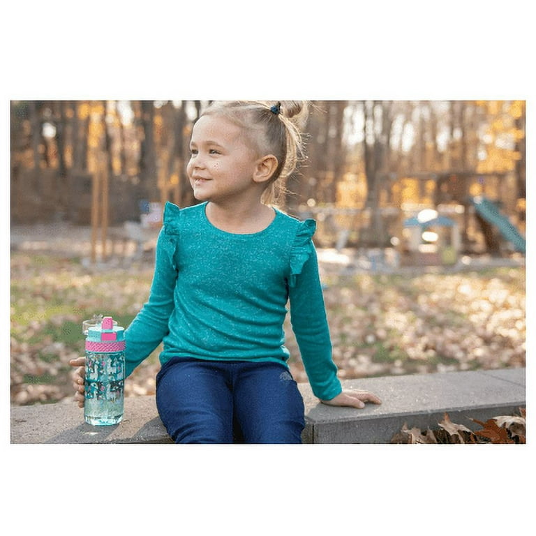 Ello 16oz 2pk Plastic Stratus Kids' Water Bottles Gray/blue : Target