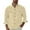 Khaki, variant on Men's Shirts Solid Color Casual Loose Business Long Sleeve with Double Pocket Shirt Top L