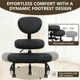 thumbnail image 5 of COOLHUT Cross Legged Office Chair, Meditation Chair with Lumbar Support, ADHD Desk Chair for Adults, Adjustable Height Yoga Office Chair, Kneeling Chair for Home Office, Black, 5 of 8